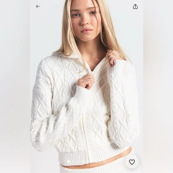 NWT SKIMS Cable Knit Pants Ivory Size Medium - Picture 3 of 9